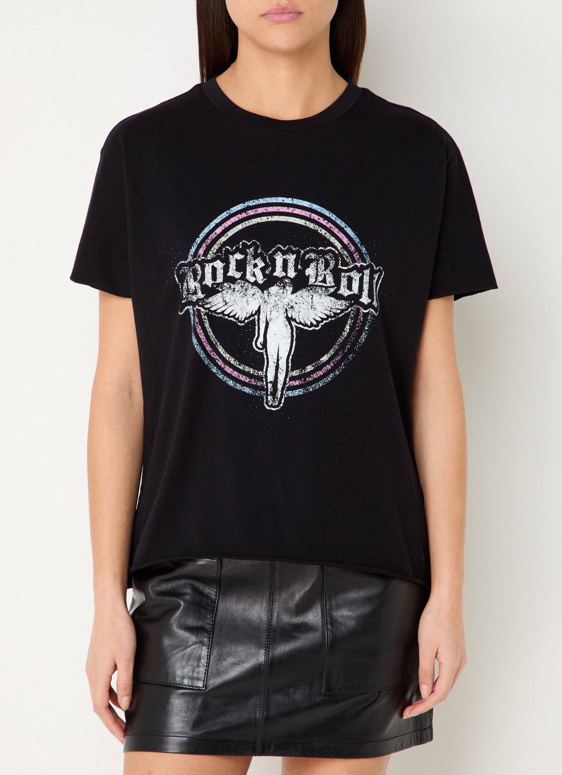 Zadig&Voltaire Tommer T-shirt met print en strass - detail 3 zwart