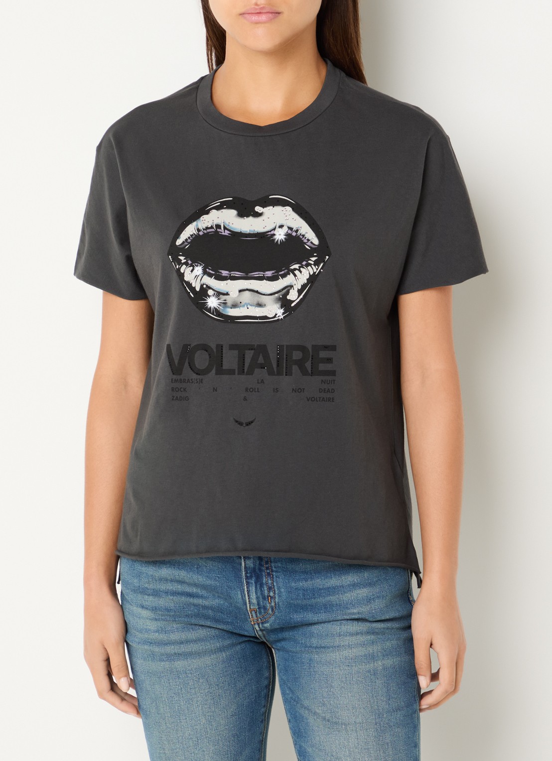 Zadig&Voltaire Tommer T-shirt met print - detail donkergrijs