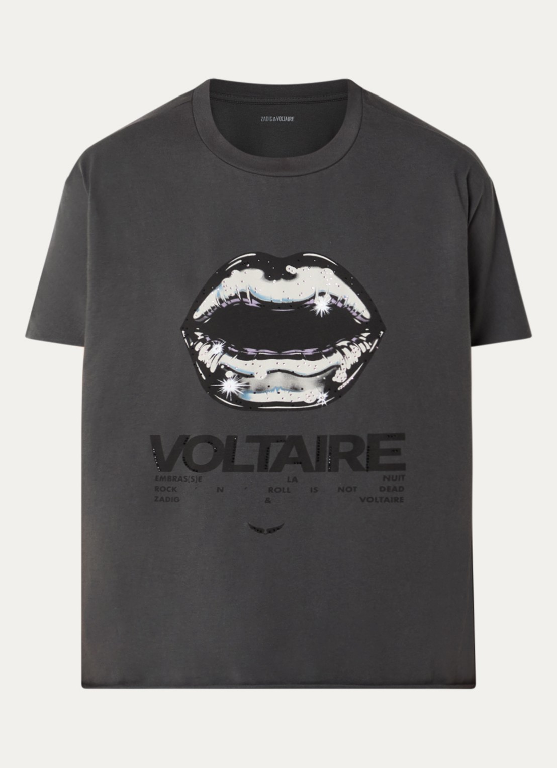 Zadig&Voltaire Tommer T-shirt met print - voorkant 2 donkergrijs