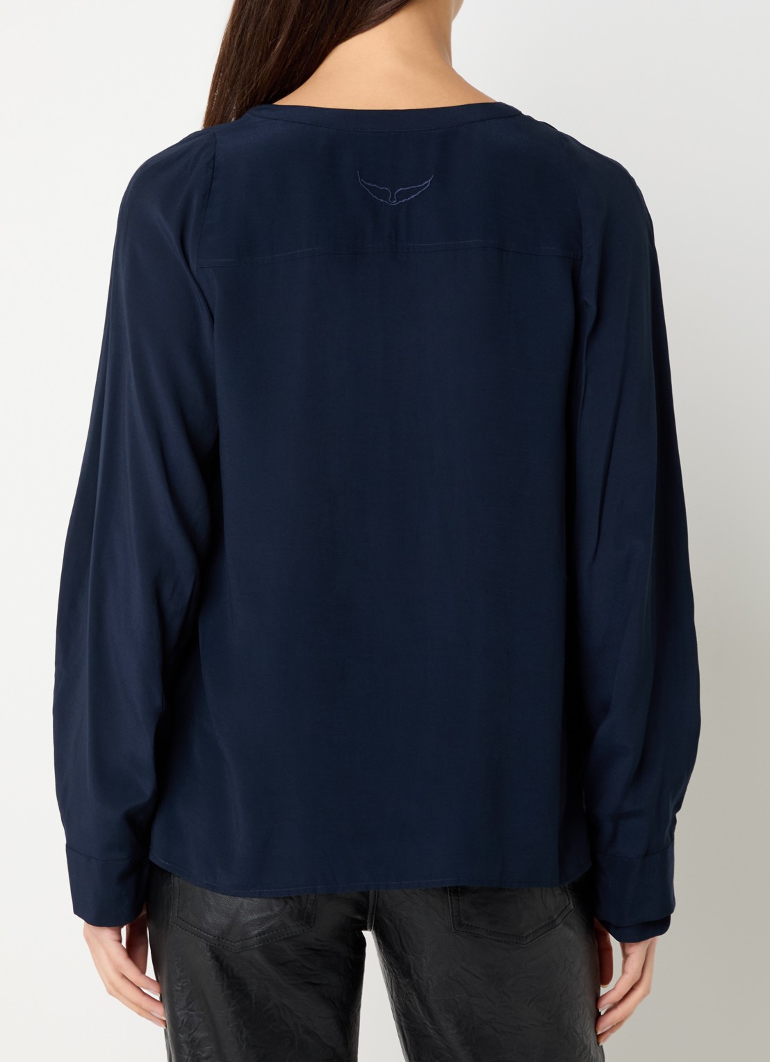 Zadig&Voltaire Torny tuniek met V-hals - achterkant donkerblauw