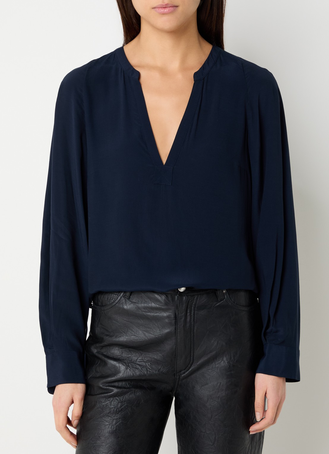 Zadig&Voltaire Torny tuniek met V-hals - detail 4 donkerblauw