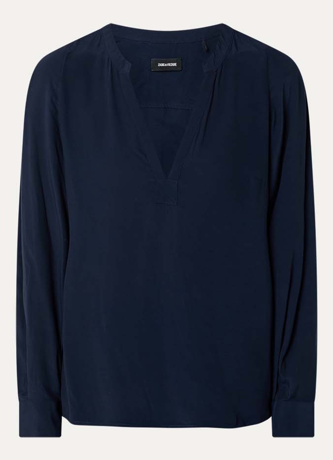Zadig&Voltaire Torny tuniek met V-hals - voorkant 2 donkerblauw