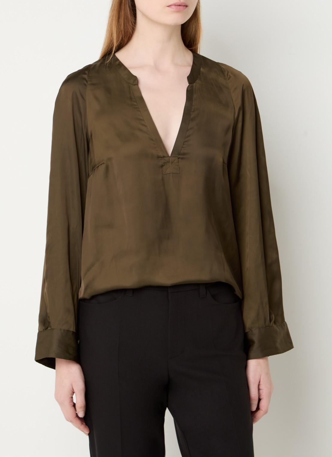Zadig&Voltaire Torny tuniek van satijn - detail 4 bronsgroen