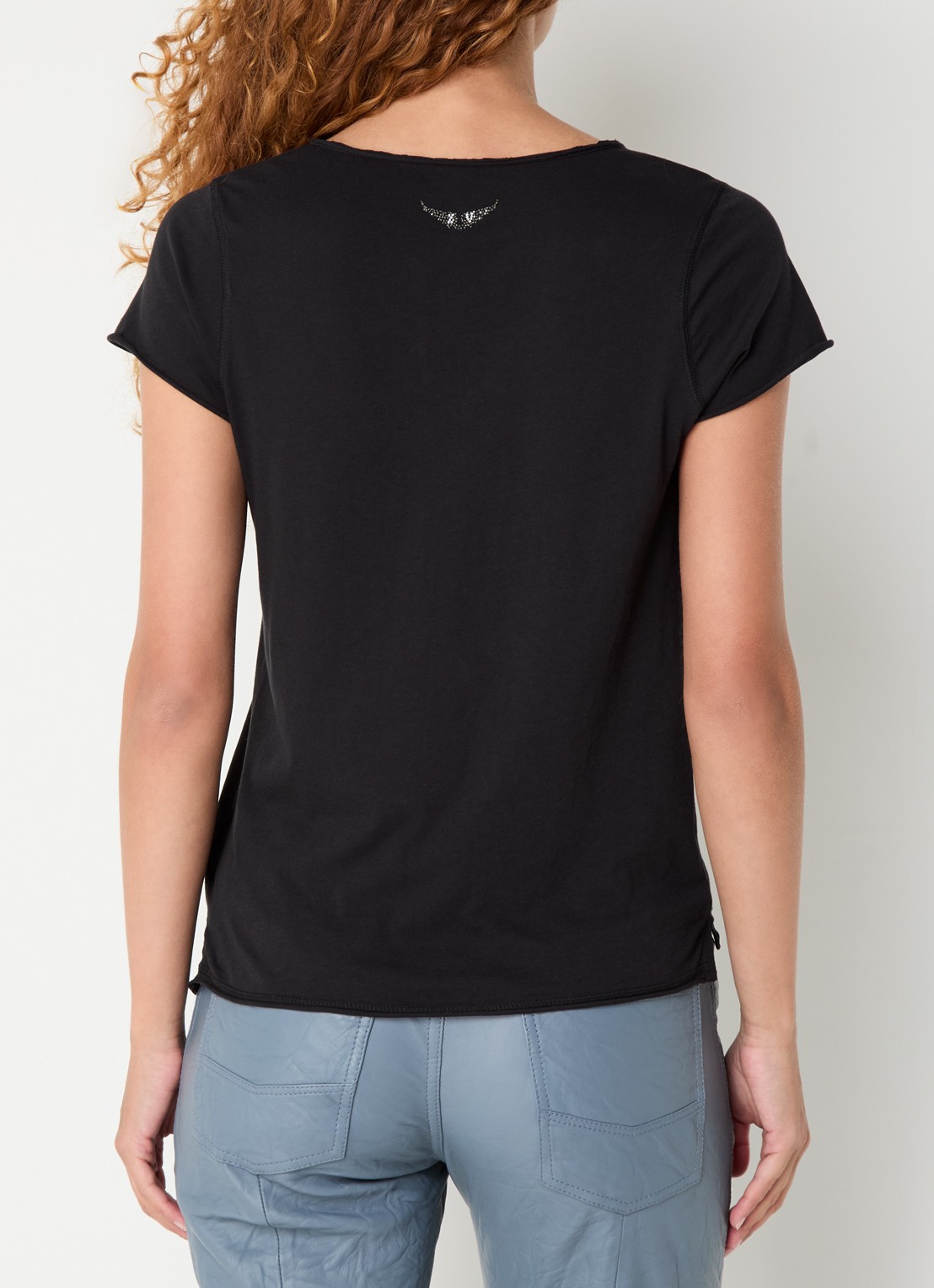 Zadig&Voltaire Tuni T-shirt met V-hals - achterkant 4 zwart