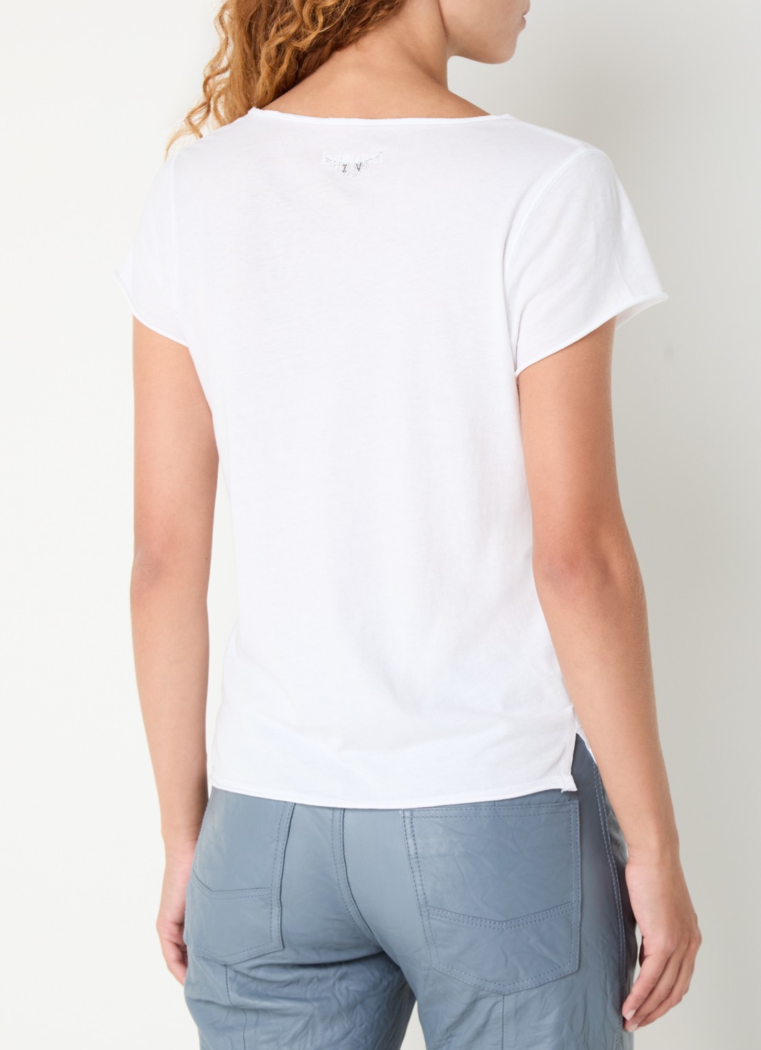 Zadig&Voltaire Tuni T-shirt met V-hals - achterkant wit