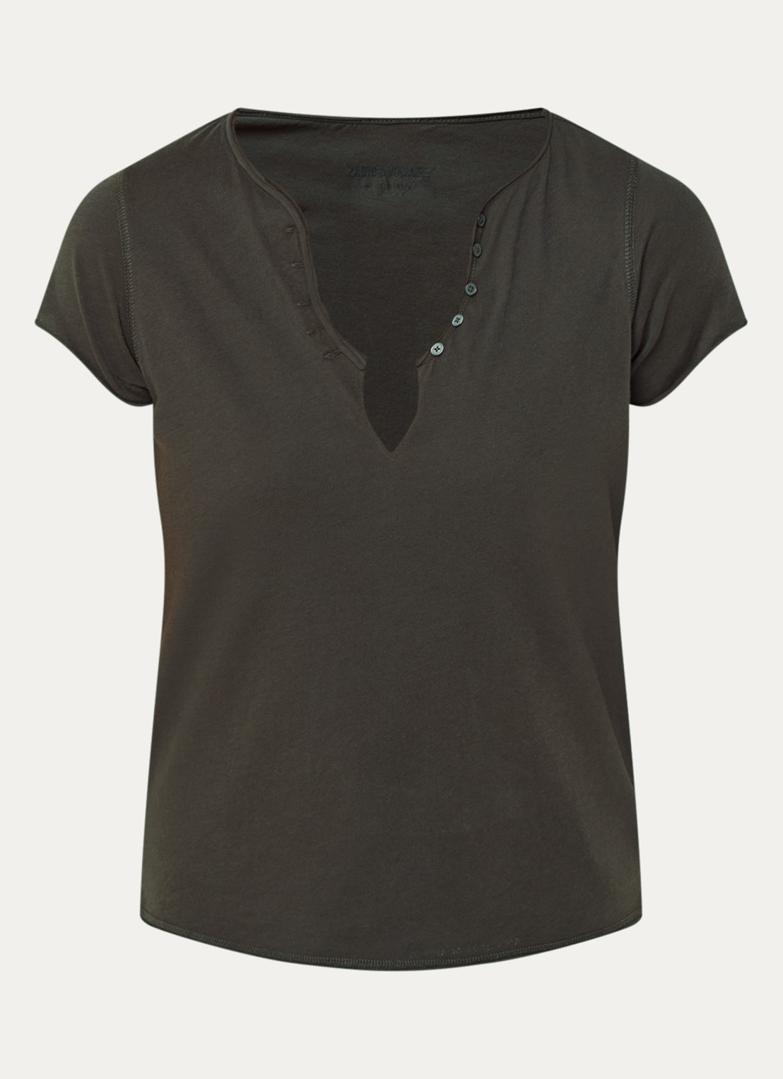 Zadig&Voltaire Tuni T-shirt met V-hals - voorkant bruin