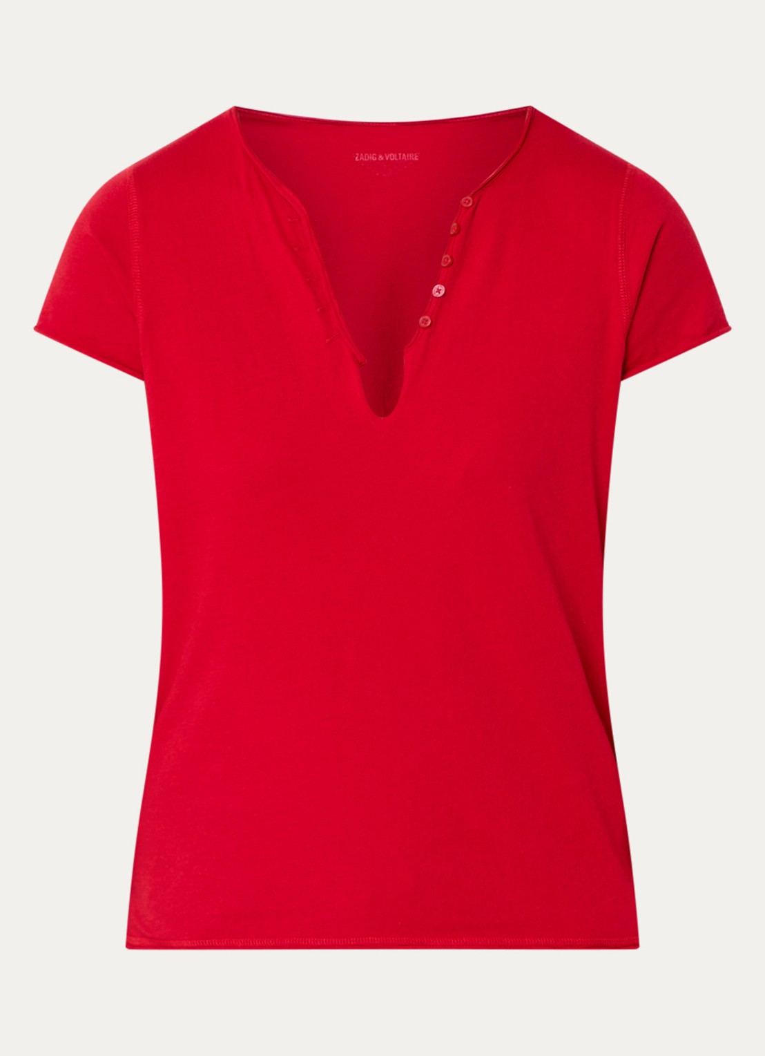 Zadig&Voltaire Tuni T-shirt met V-hals - voorkant 2 rood