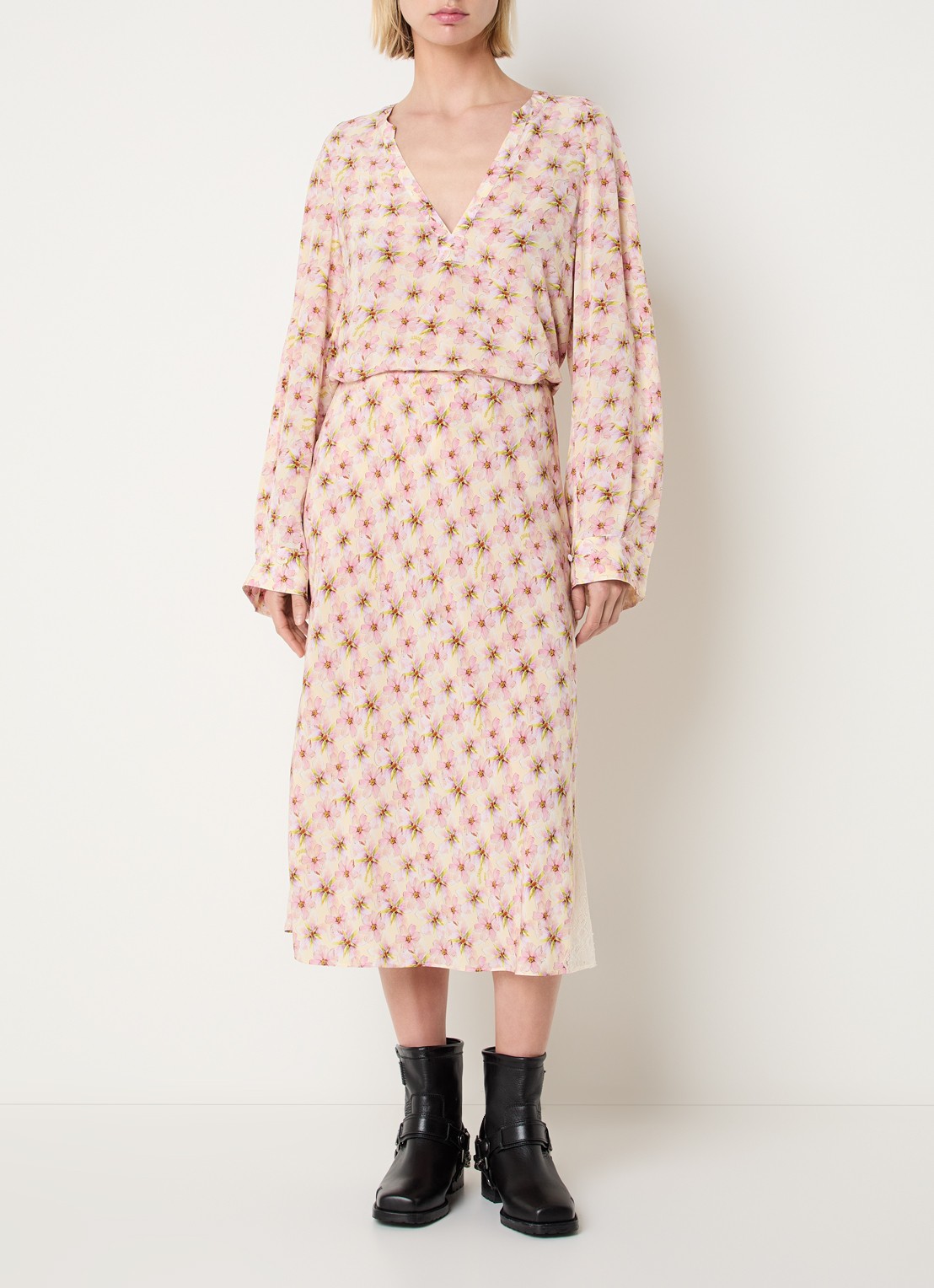 Zadig&Voltaire Tuniek met bloemenprint - voorkant 3 roze