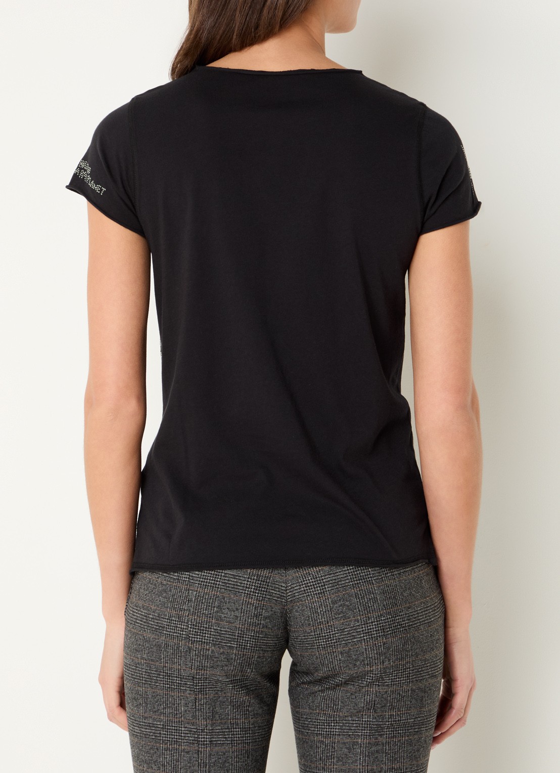 Zadig&Voltaire Tunisien T-shirt met strass - achterkant zwart