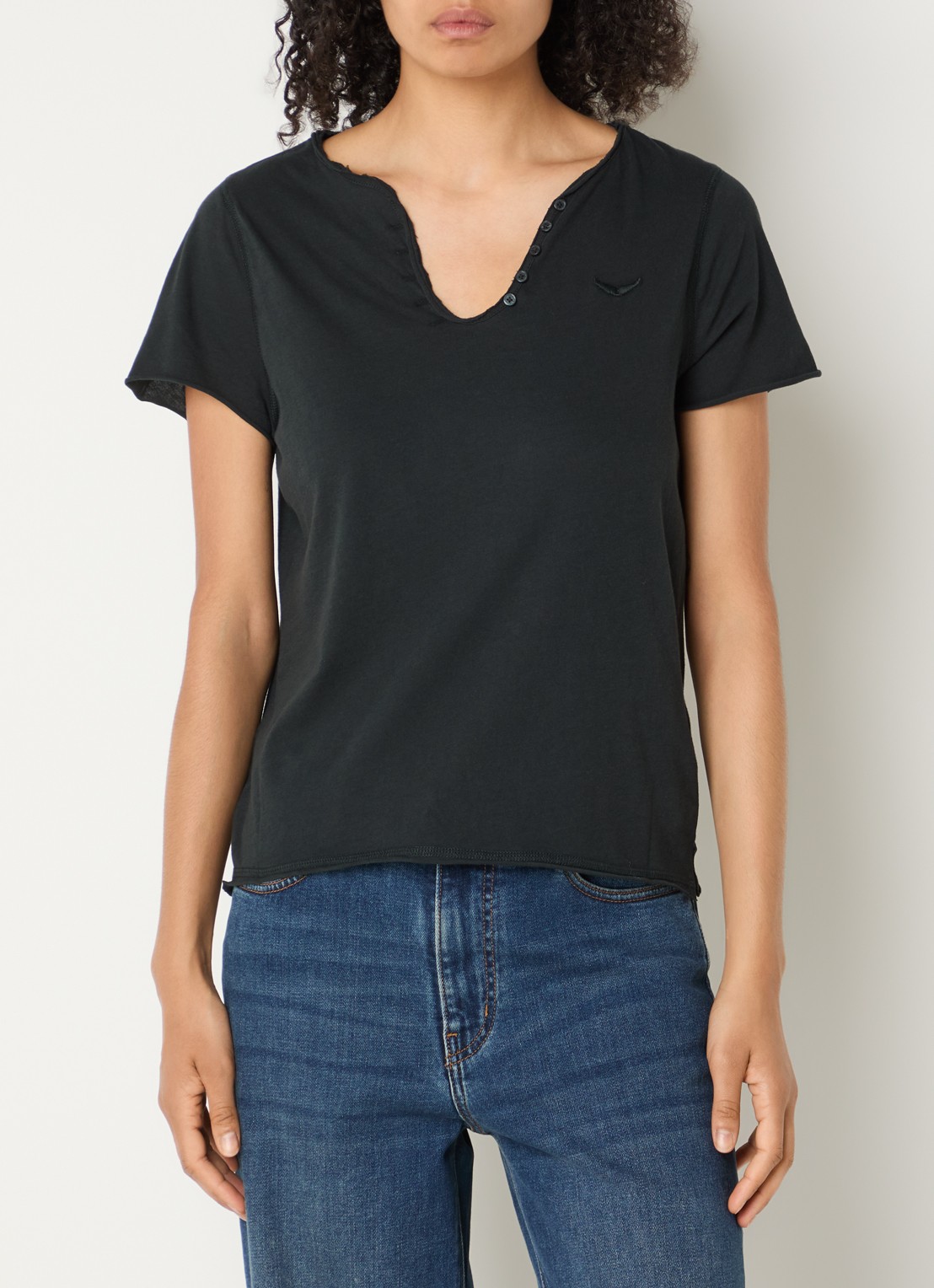 Zadig&Voltaire Tunsien T-shirt met strass - achterkant grijsmele