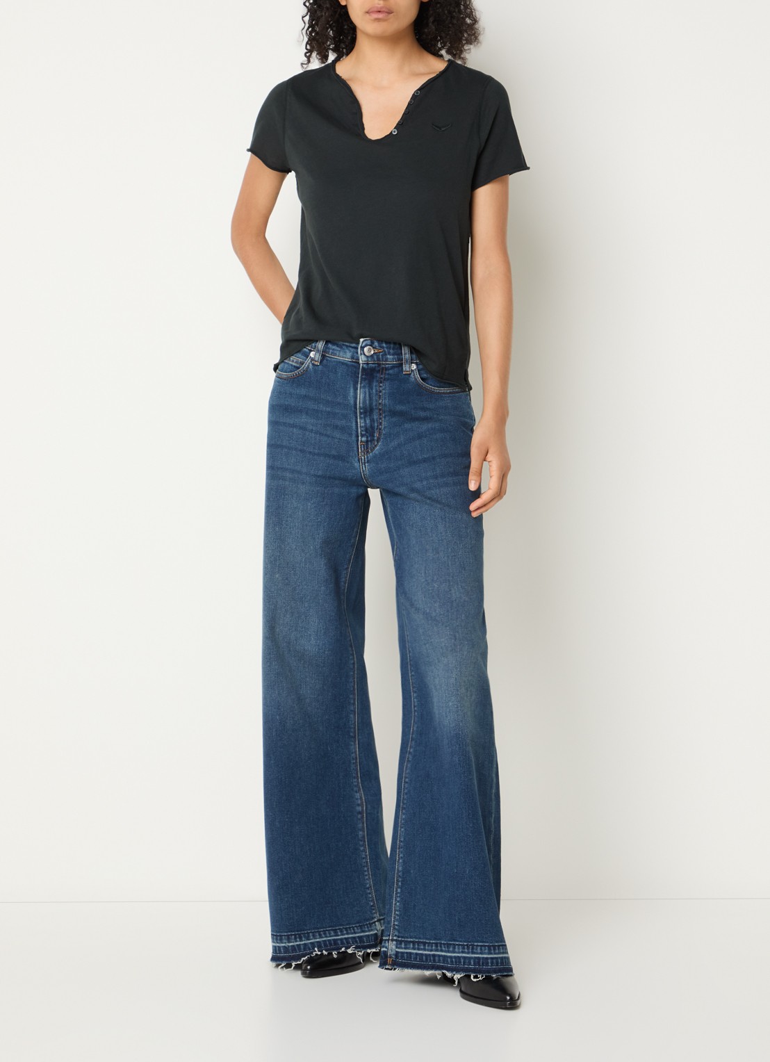 Zadig&Voltaire Tunsien T-shirt met strass - voorkant 3 grijsmele