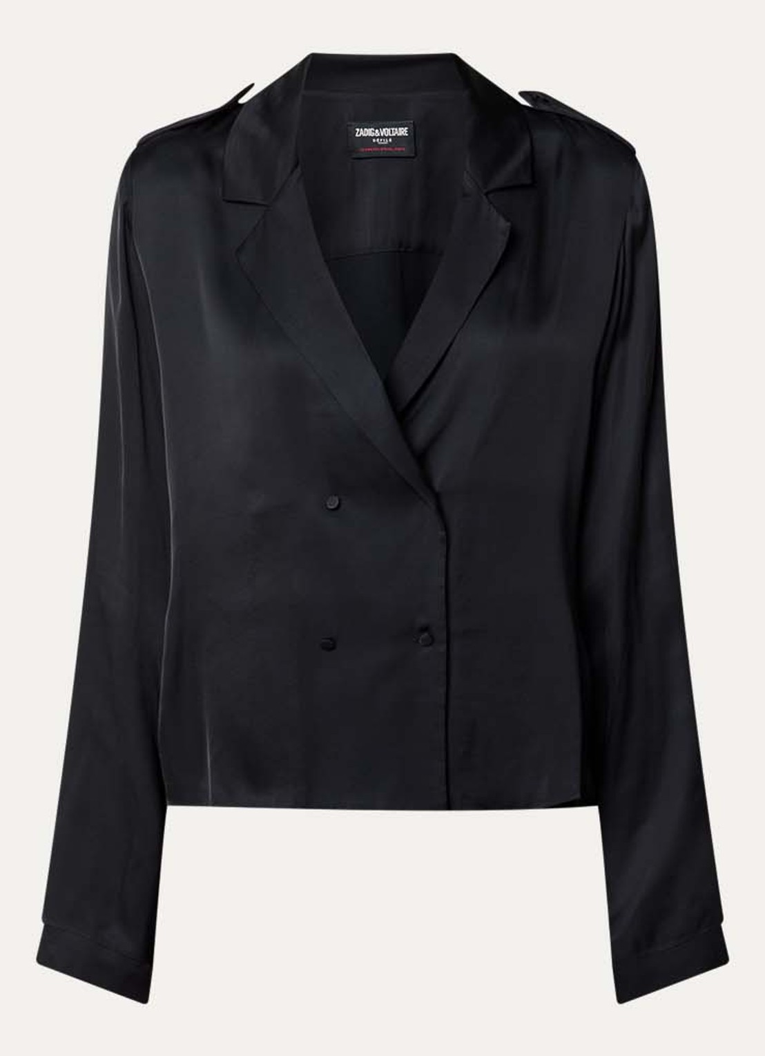 Zadig&Voltaire Tussi blouse van satijn  - voorkant zwart