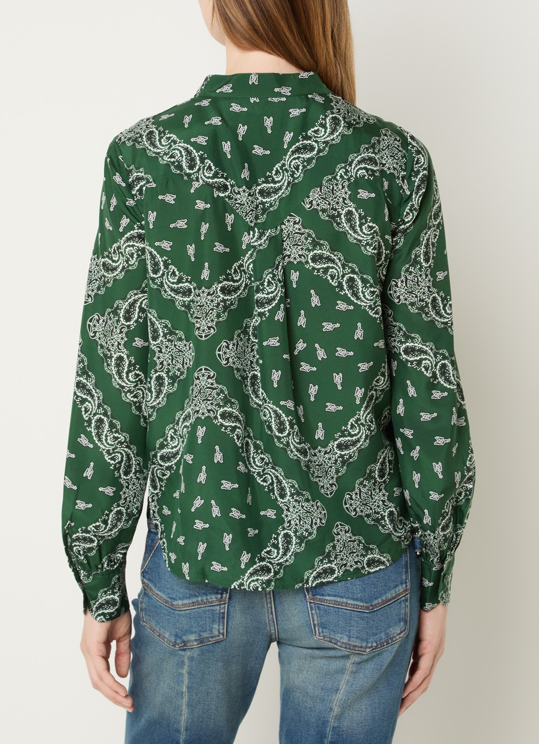 Zadig&Voltaire Twina blouse van zijde met paisley dessin - achterkant 4 groen