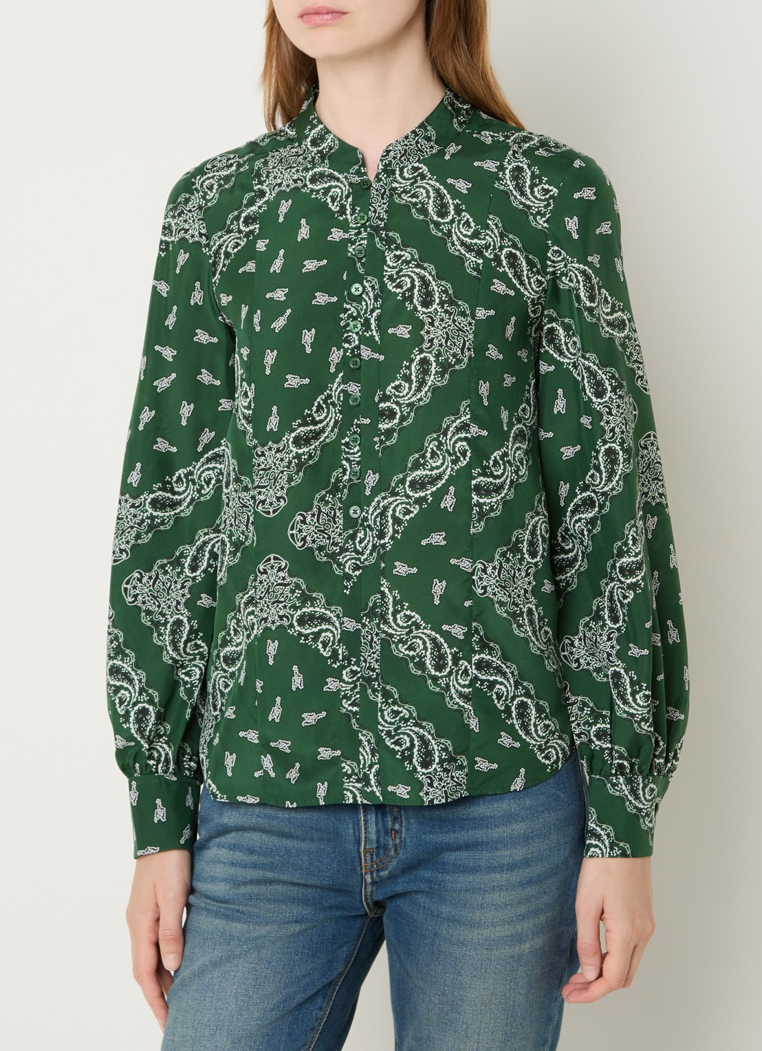 Zadig&Voltaire Twina blouse van zijde met paisley dessin - detail 3 groen