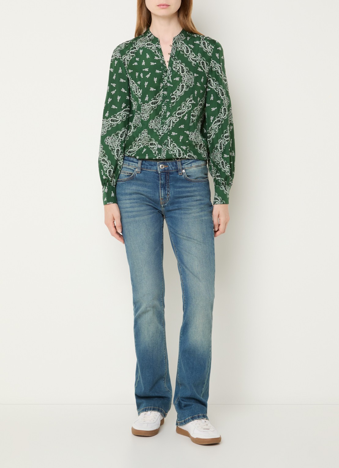 Zadig&Voltaire Twina blouse van zijde met paisley dessin - voorkant 2 groen