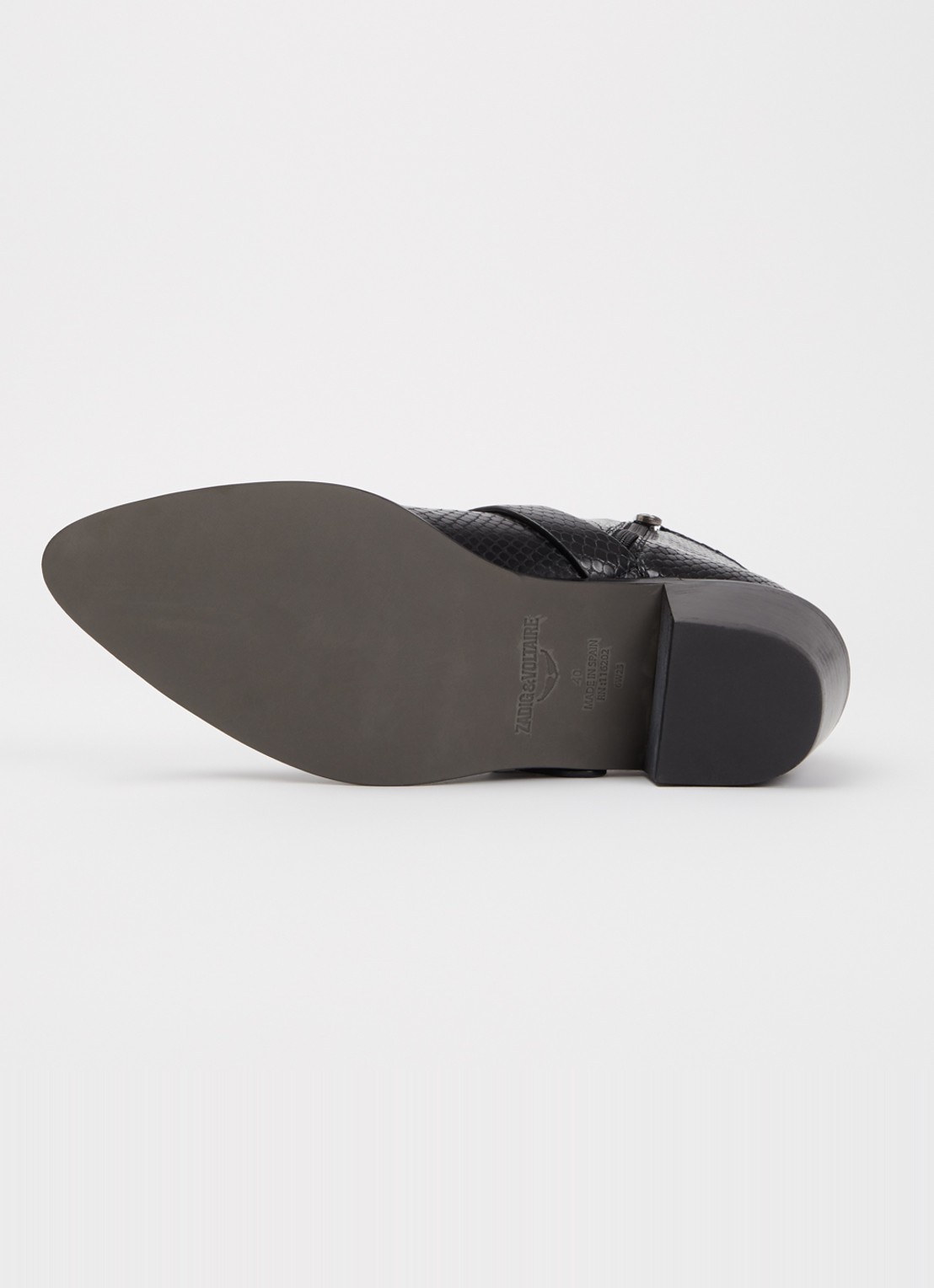 Zadig&Voltaire Tylow Wild Mirror cowboylaars van kalfsleer met slangenstructuur - detail 4 zwart