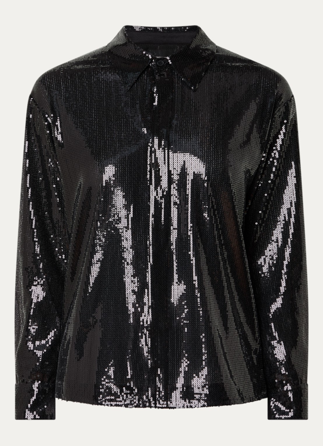 Zadig&Voltaire Tyrica blouse met pailletten - voorkant grijs