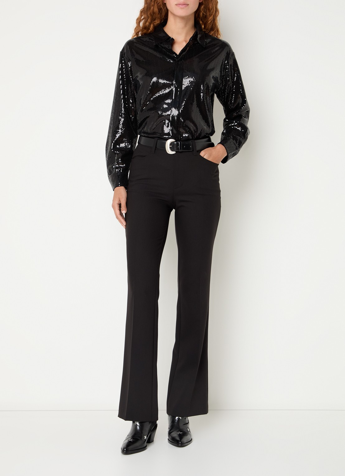 Zadig&Voltaire Tyrica blouse met pailletten - voorkant 2 grijs