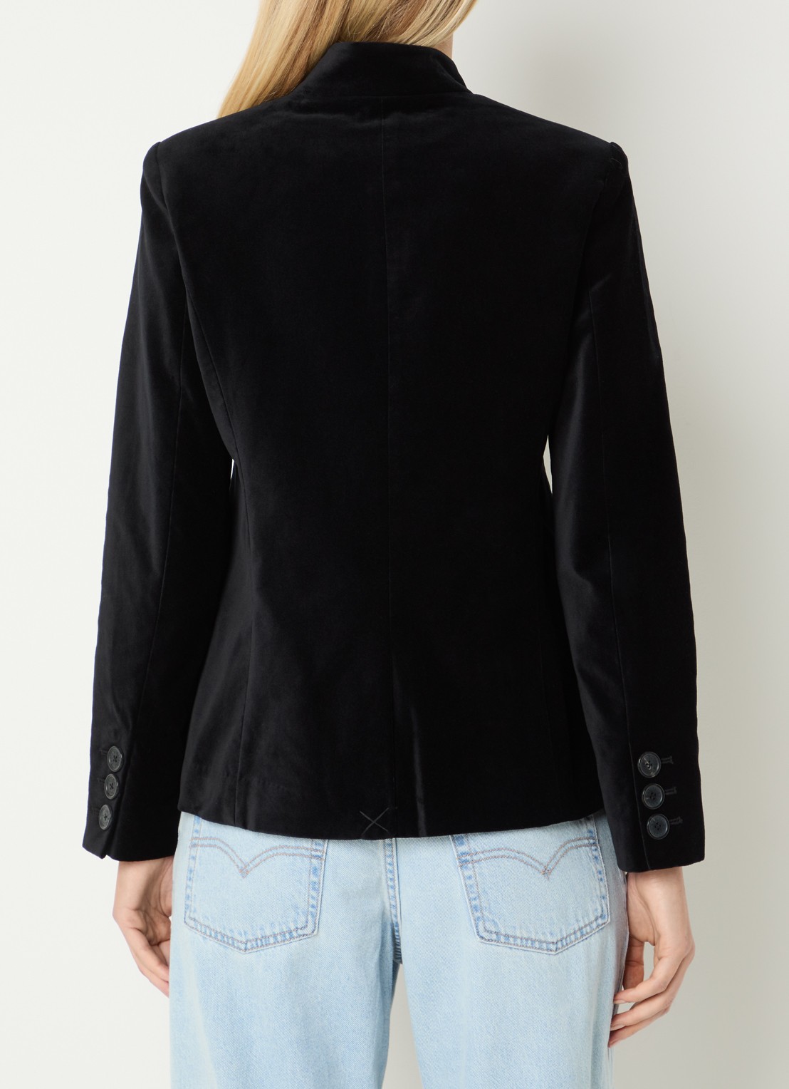 Zadig&Voltaire Vallo blazer van fluweel met klepzakken - achterkant zwart