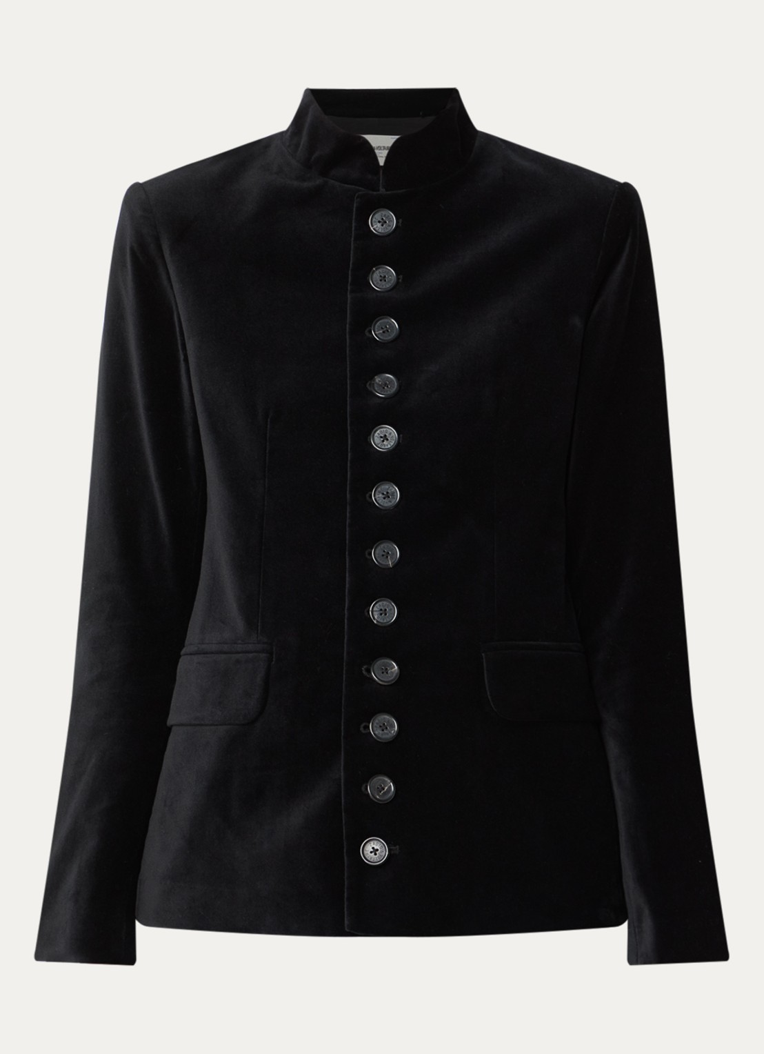 Zadig&Voltaire Vallo blazer van fluweel met klepzakken - voorkant 3 zwart