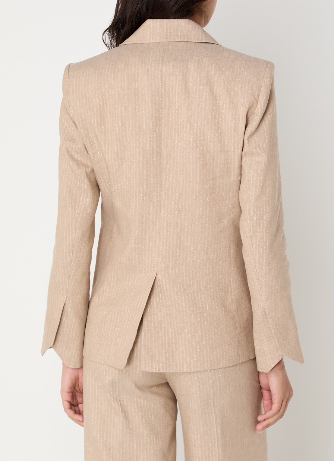 Zadig&Voltaire Vavy blazer in linnenblend met lurex - achterkant beige