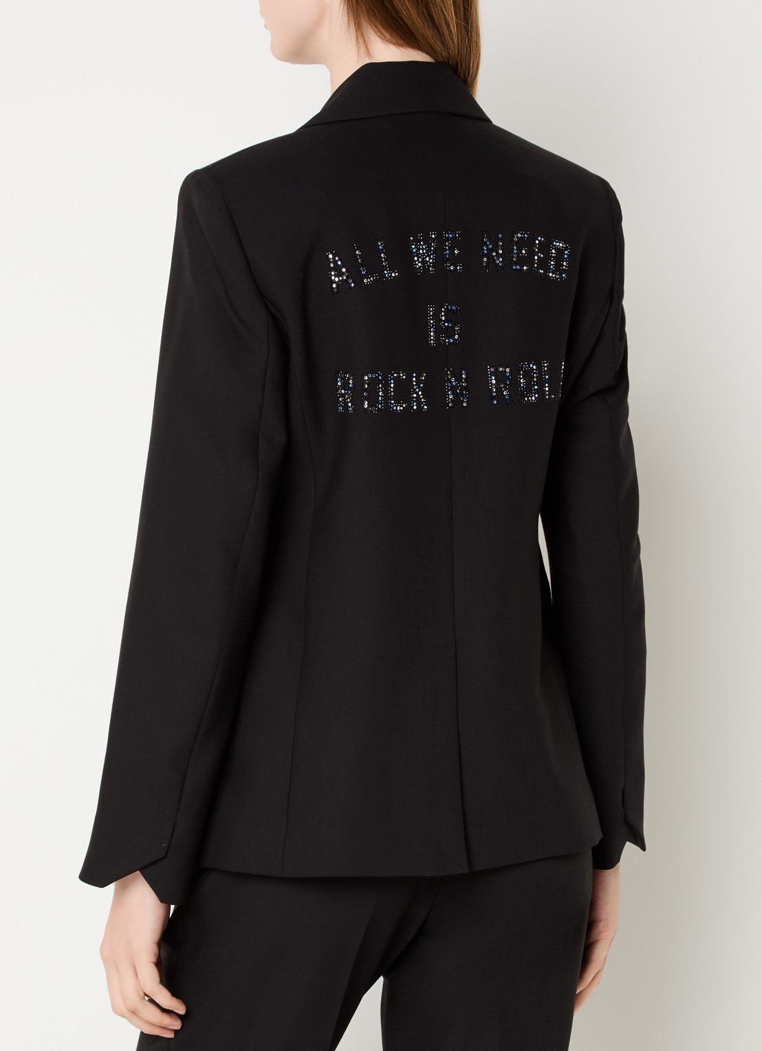 Zadig&Voltaire Vavy blazer met schoudervulling en backprint - detail 2 zwart