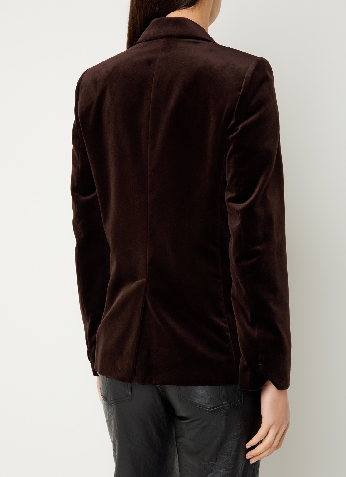 Zadig&Voltaire Vavy blazer van fluweel met klepzakken - achterkant 4 donkerbruin