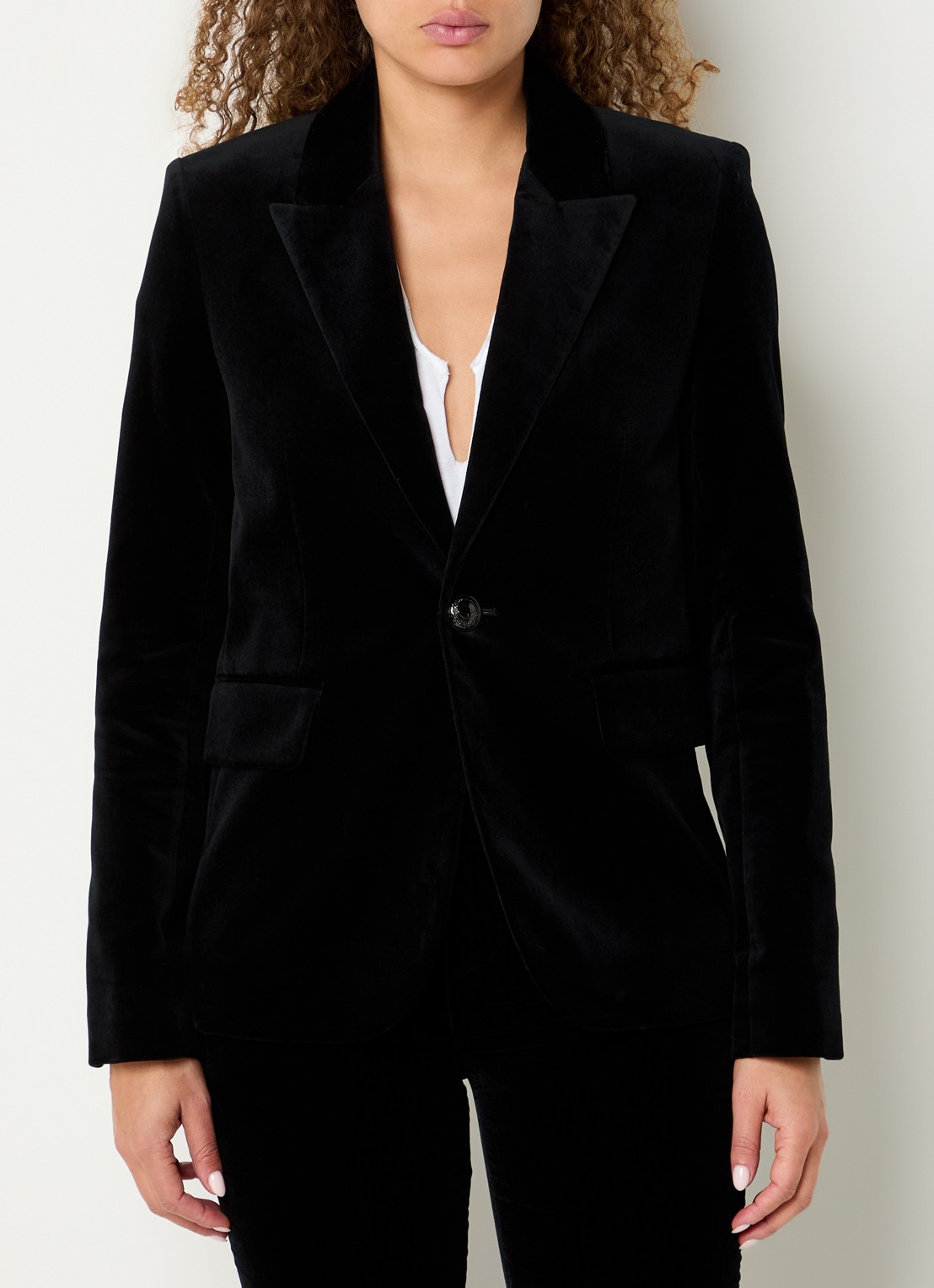Zadig&Voltaire Vavy blazer van fluweel met klepzakken - detail 4 zwart