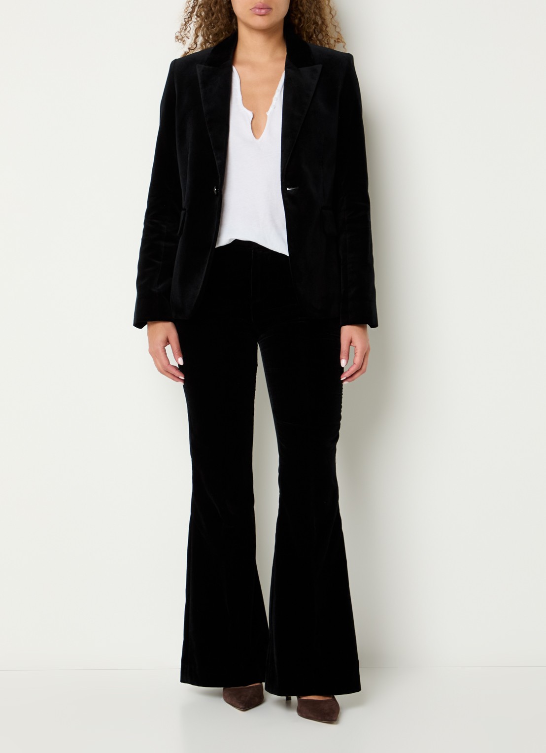 Zadig&Voltaire Vavy blazer van fluweel met klepzakken - voorkant 2 zwart