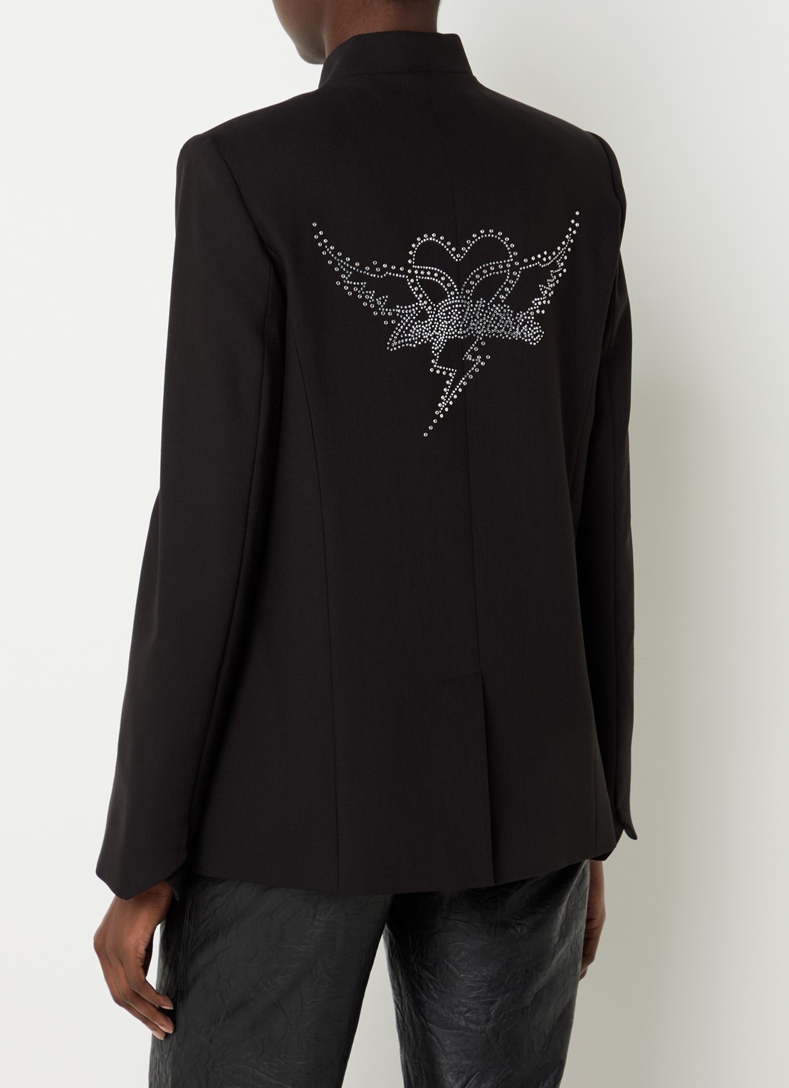 Zadig&Voltaire Verysa blazer met strass en asymmetrische hals - achterkant 4 zwart