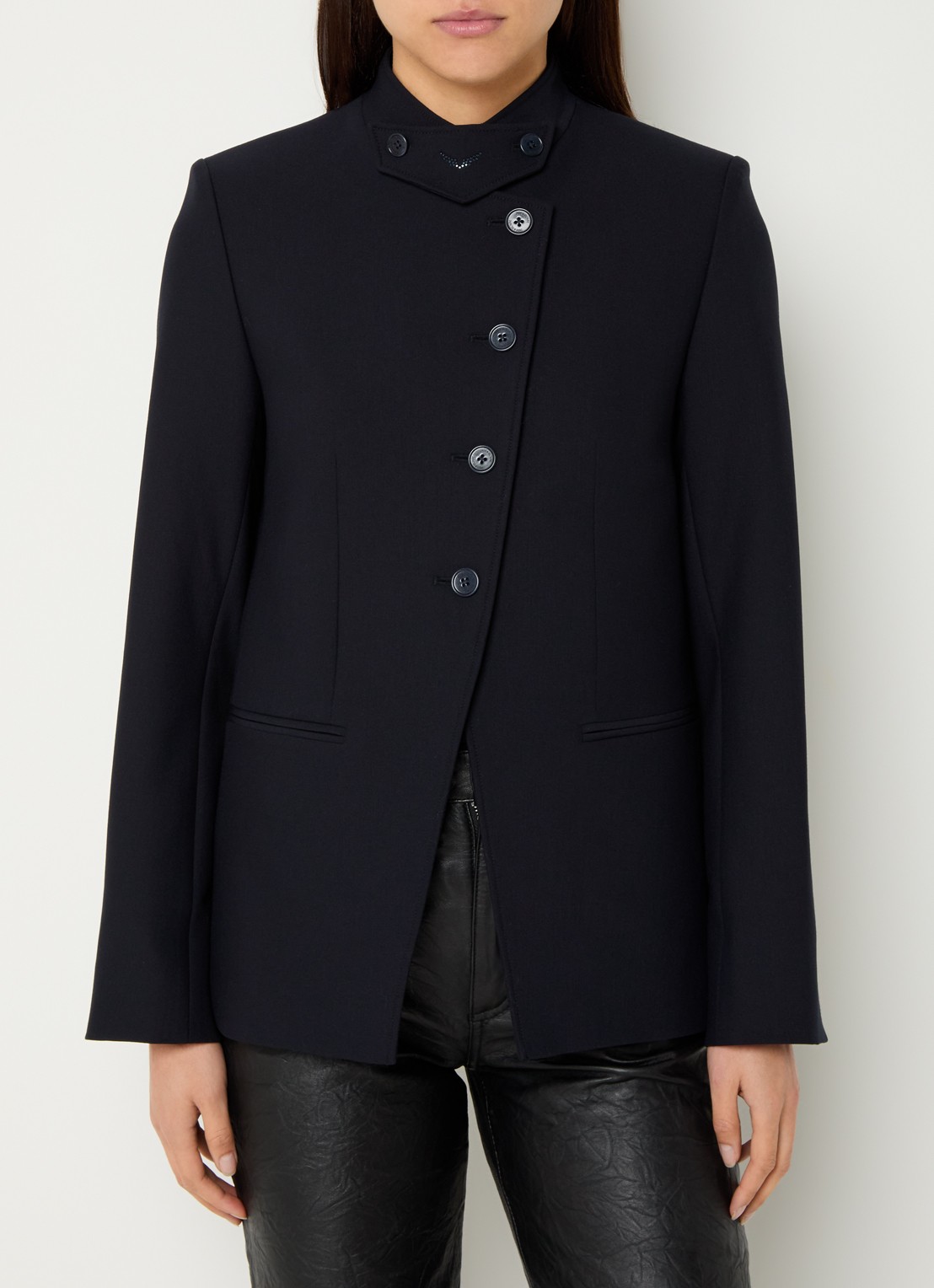 Zadig&Voltaire Verysa jack met schoudervulling - detail donkerblauw