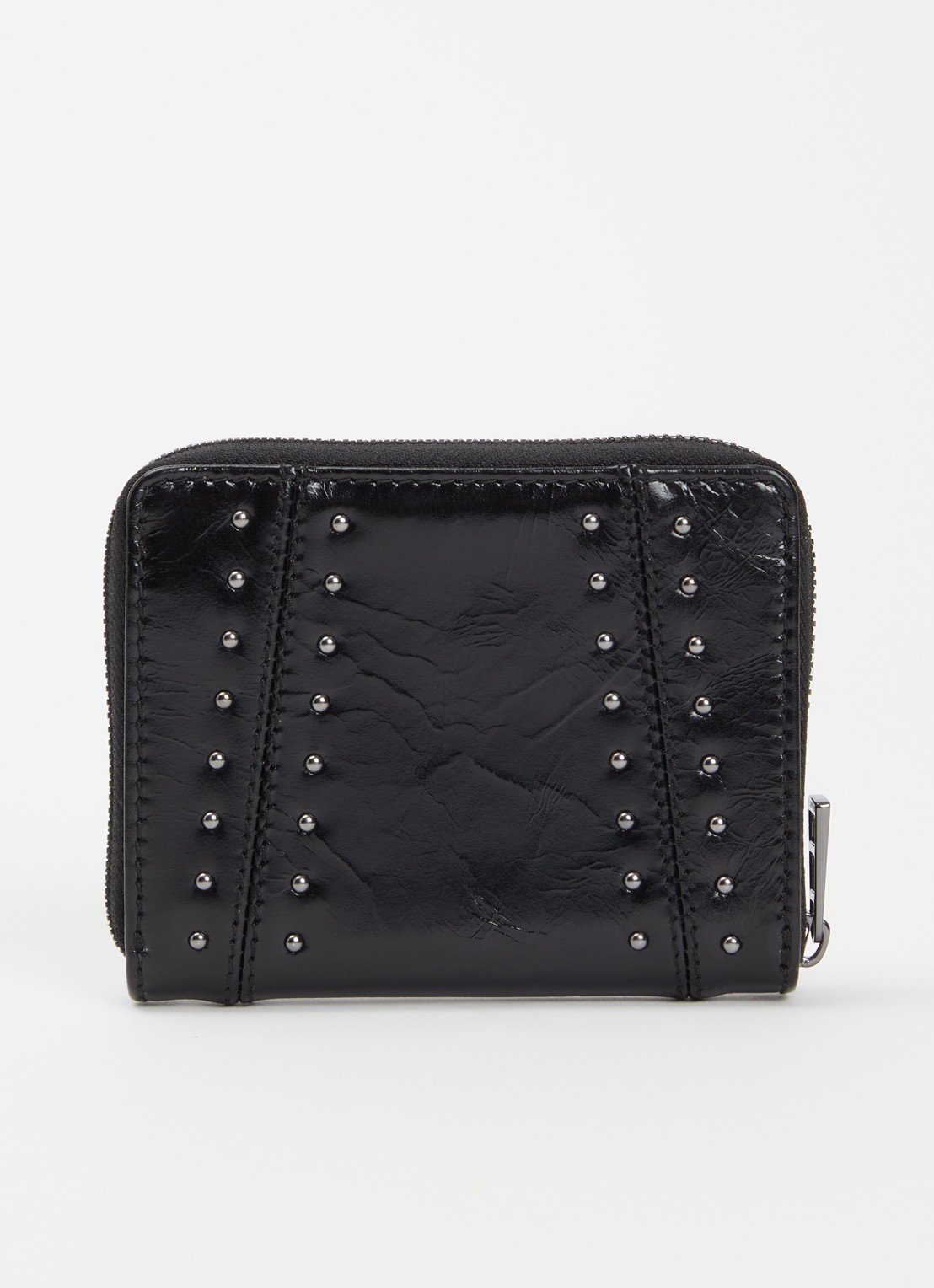 Zadig&Voltaire Vintage Mini portemonnee van leer met studs - achterkant zwart