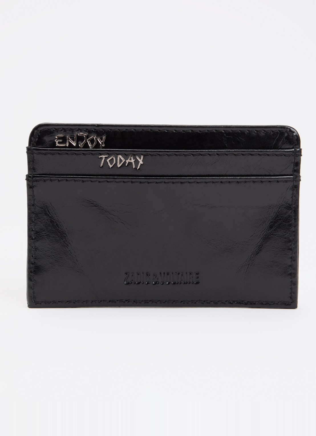 Zadig&Voltaire Vintage pasjeshouder van leer met studs - achterkant 3 zwart