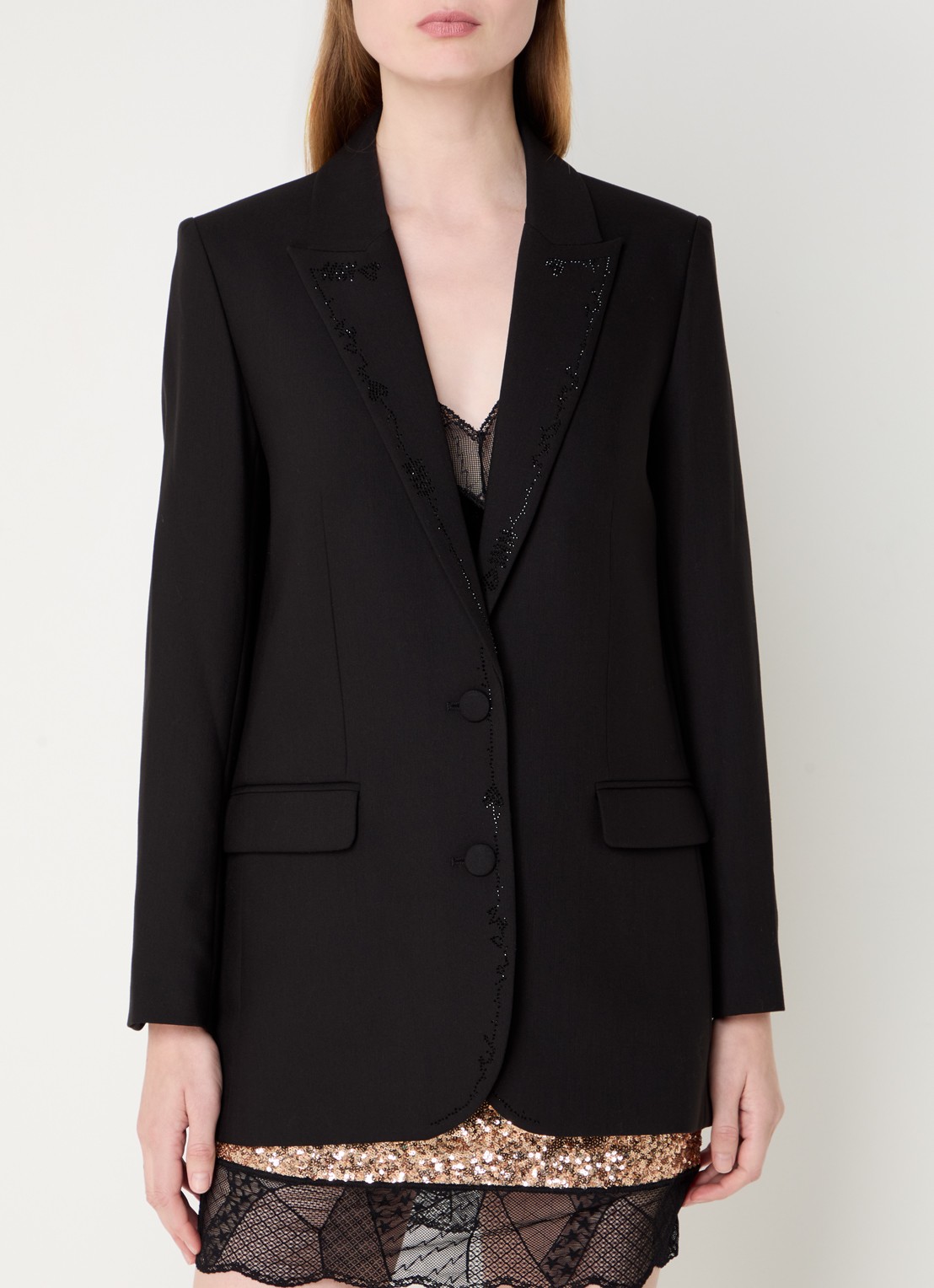 Zadig&Voltaire Viva blazer met klepzakken en strass - detail 2 zwart
