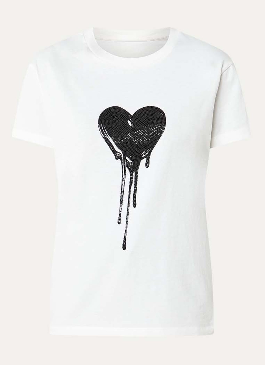 Zadig&Voltaire Walk HC T-shirt met strass - voorkant 3 wit