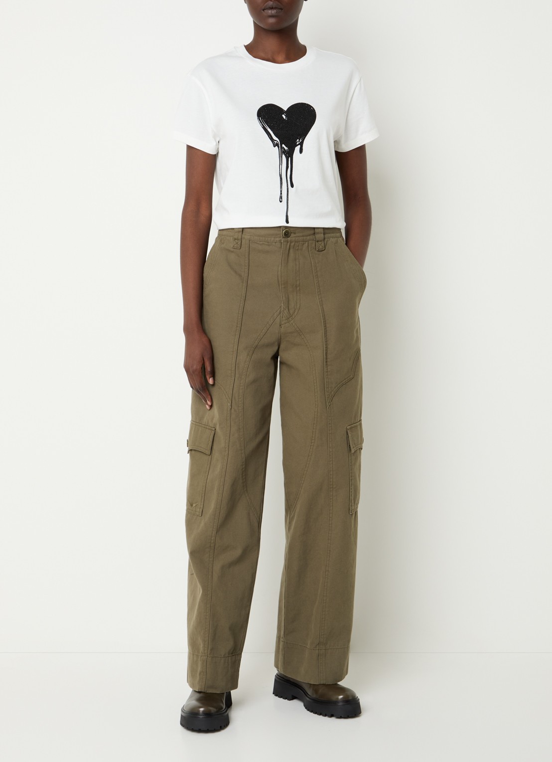 Zadig&Voltaire Walk HC T-shirt met strass - voorkant 4 wit