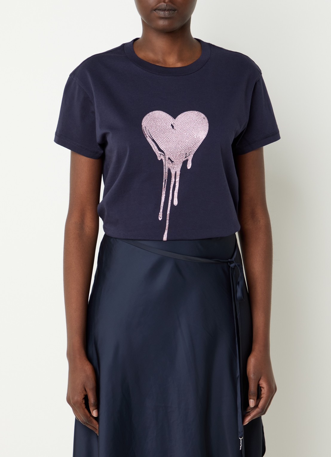 Zadig&Voltaire Walk HC T-shirt met strass - detail 4 donkerblauw