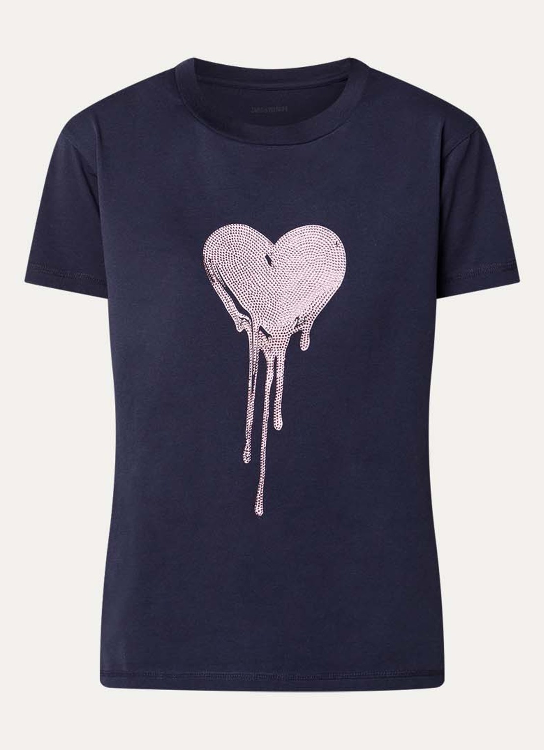 Zadig&Voltaire Walk HC T-shirt met strass - voorkant donkerblauw
