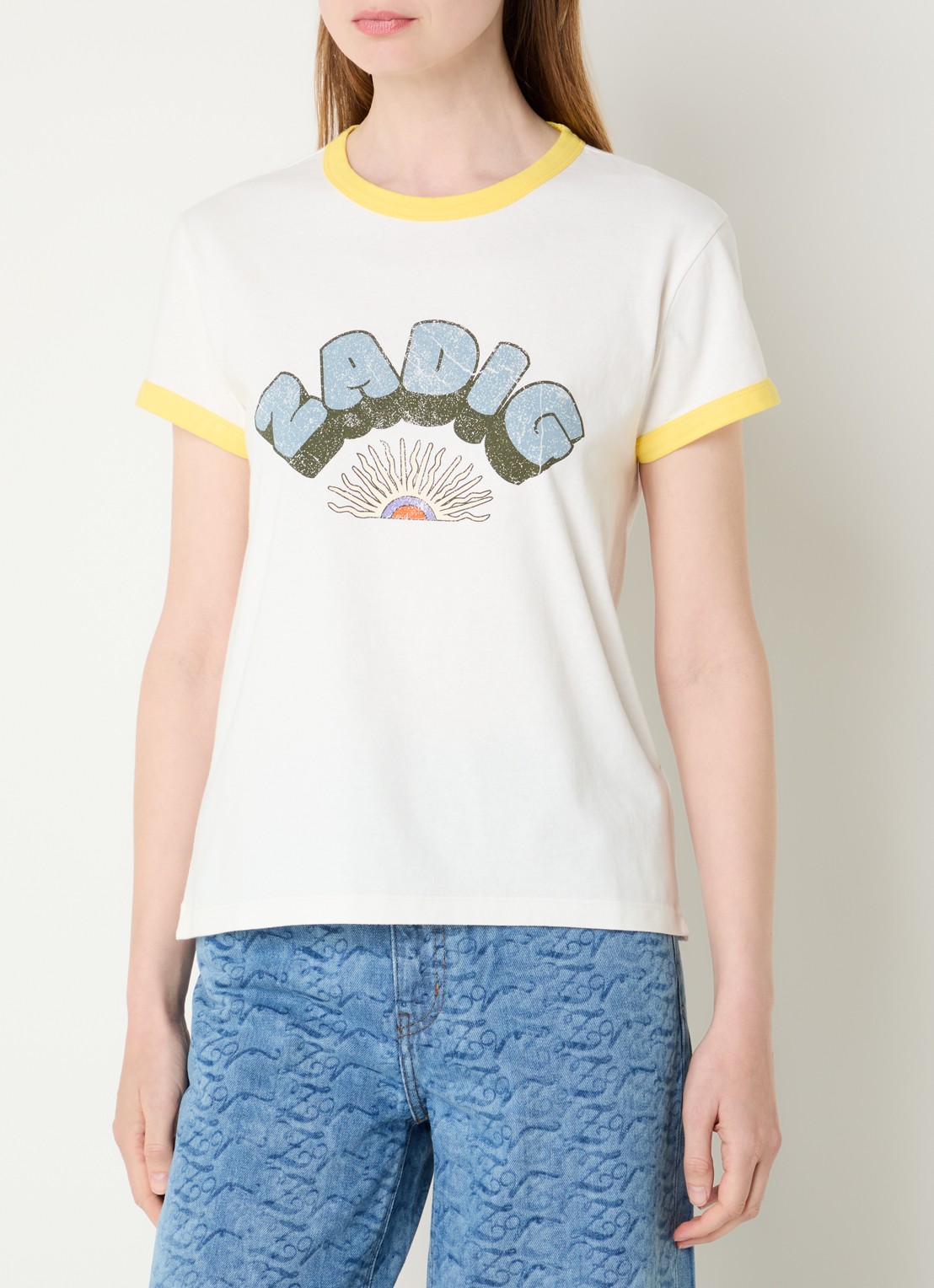 Zadig&Voltaire Walk T-shirt met logo  - detail 4 geel