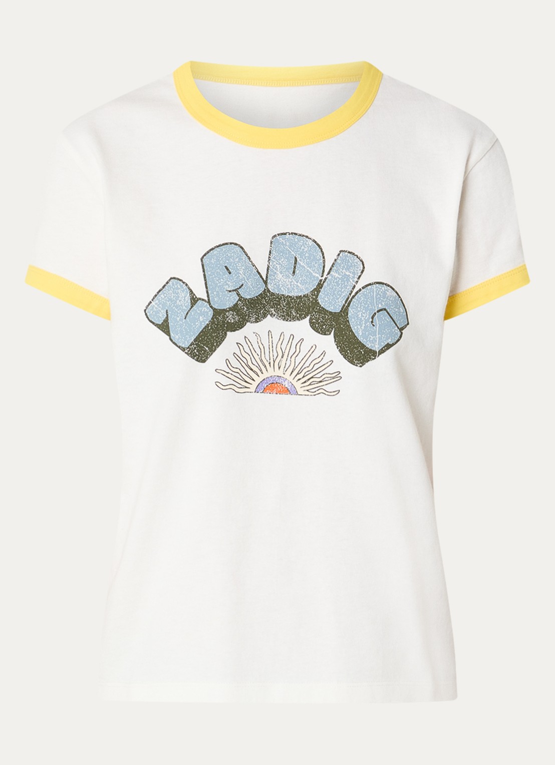 Zadig&Voltaire Walk T-shirt met logo  - voorkant geel