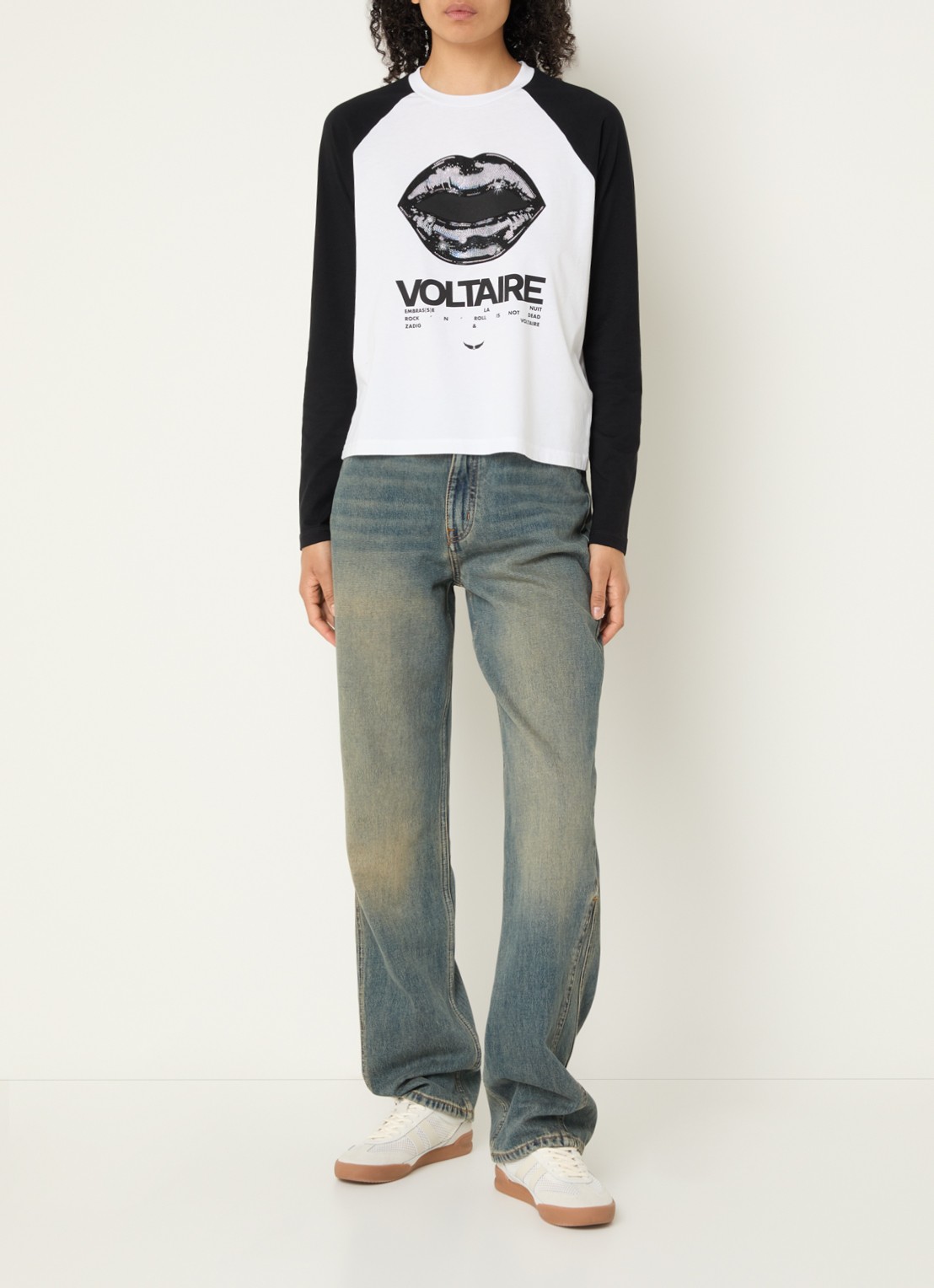 Zadig&Voltaire Walkra longsleeve met logoprint - voorkant 4 wit