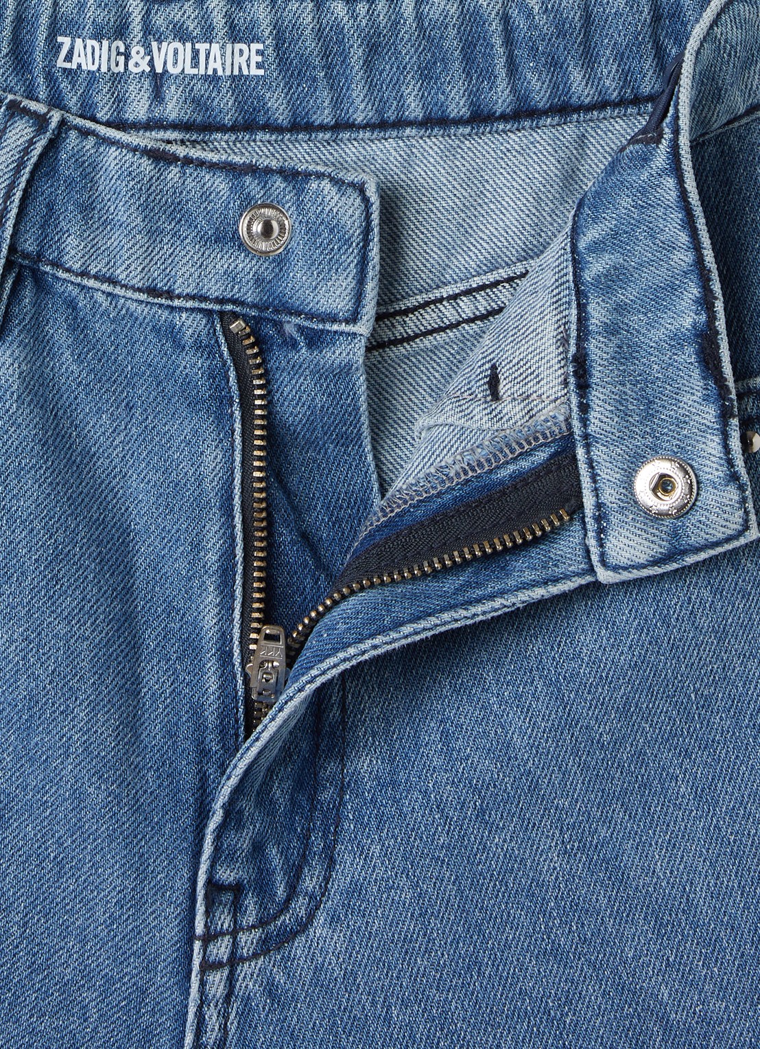 Zadig&Voltaire Wide leg korte broek van denim - detail indigo
