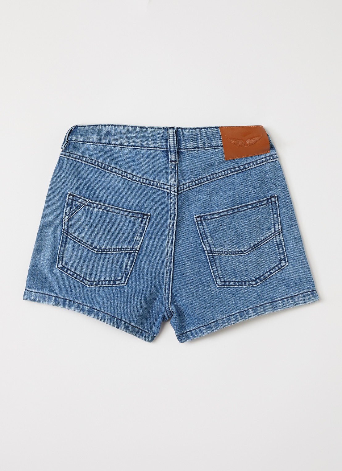 Zadig&Voltaire Wide leg korte broek van denim - voorkant 3 indigo