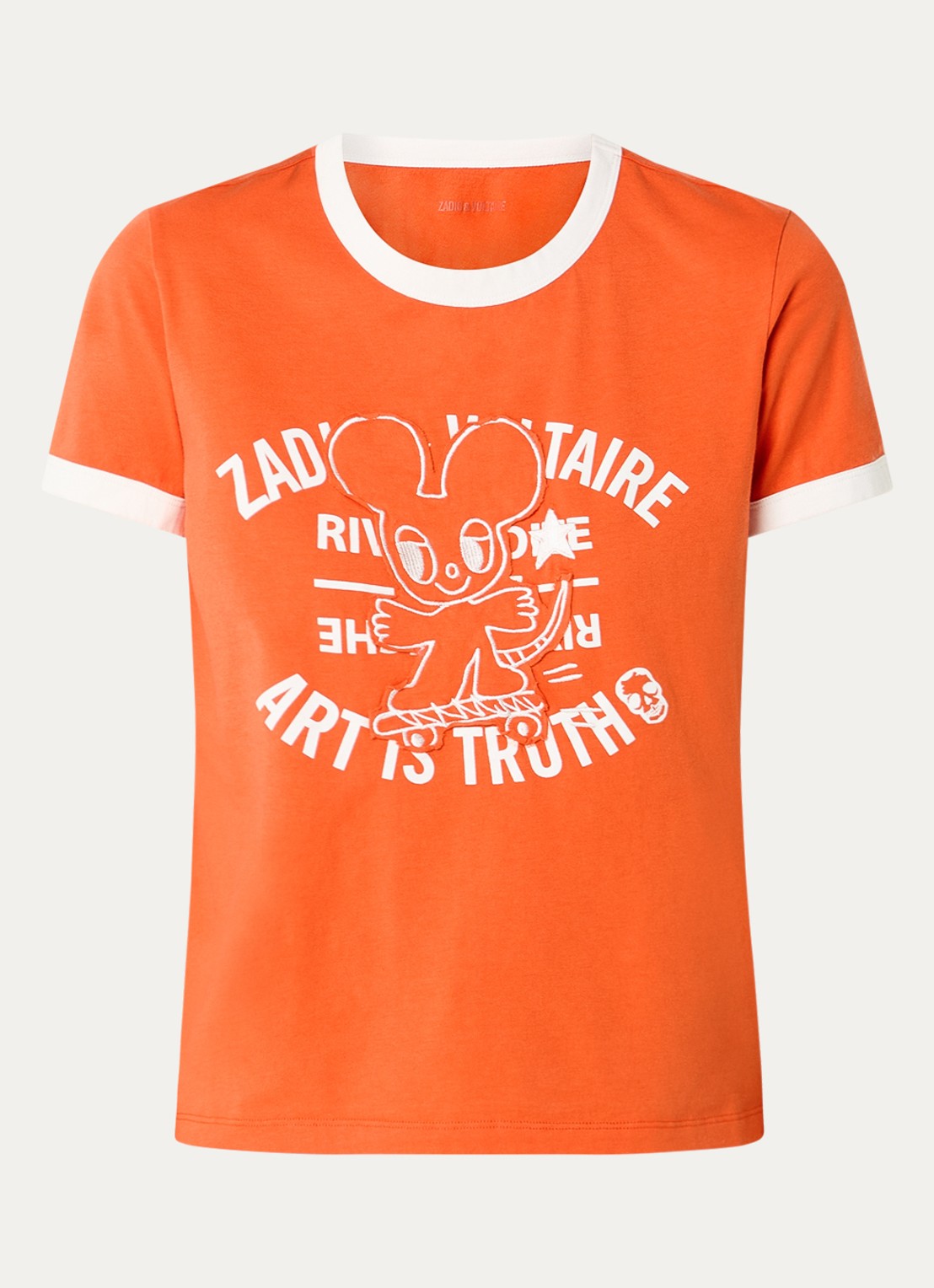 Zadig&Voltaire Woos T-shirt met logoprint en borduring - voorkant 2 orange