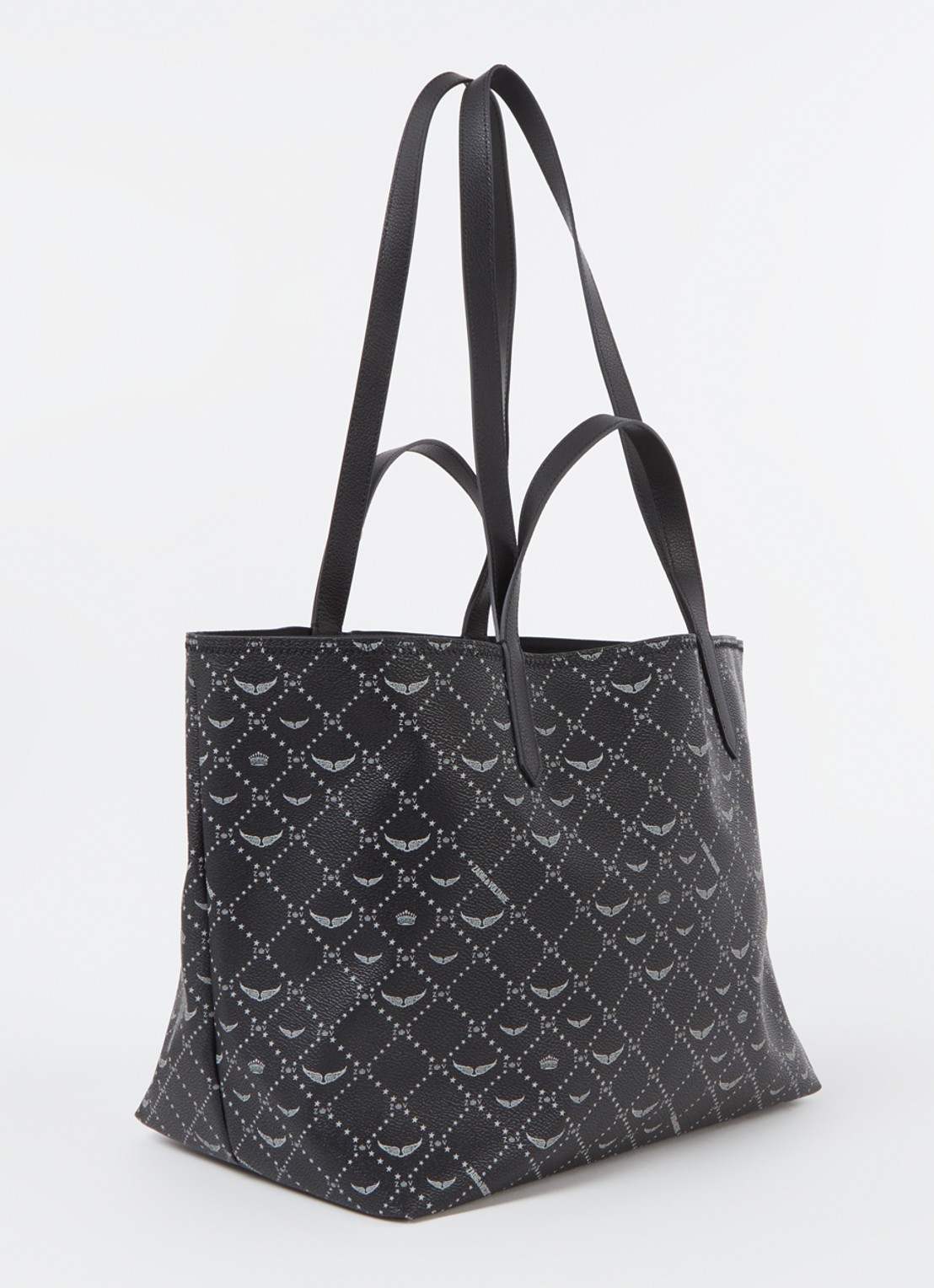 Zadig&Voltaire XL shopper met logoprint - achterkant zwart