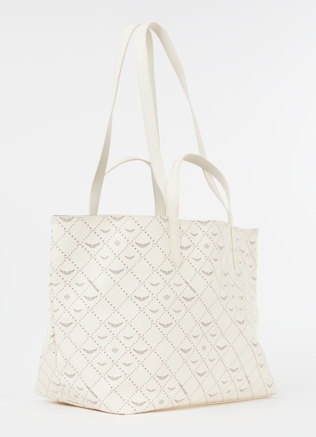 Zadig&Voltaire XL shopper met logoprint - achterkant 4 wit