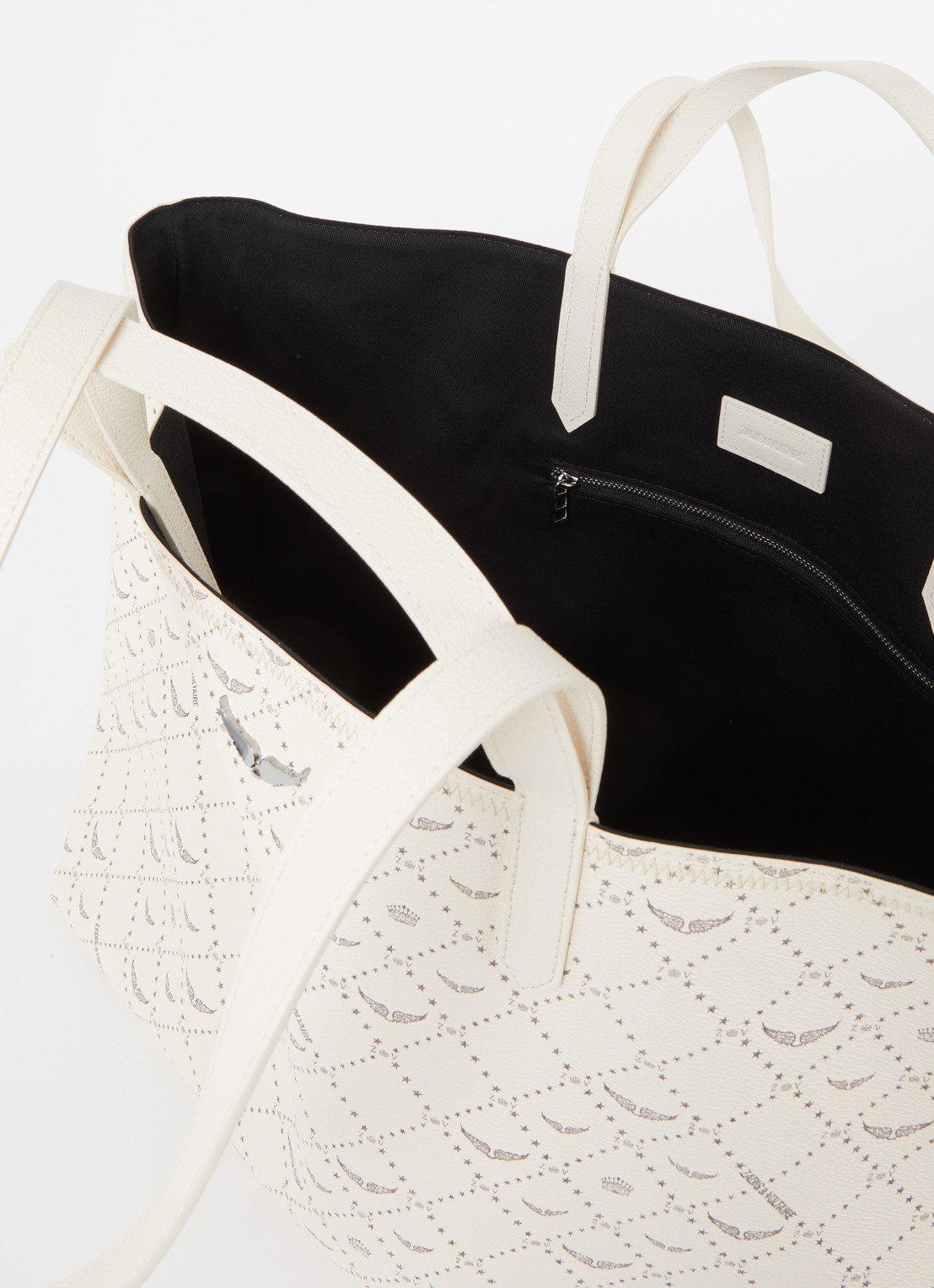 Zadig&Voltaire XL shopper met logoprint - detail 5 wit