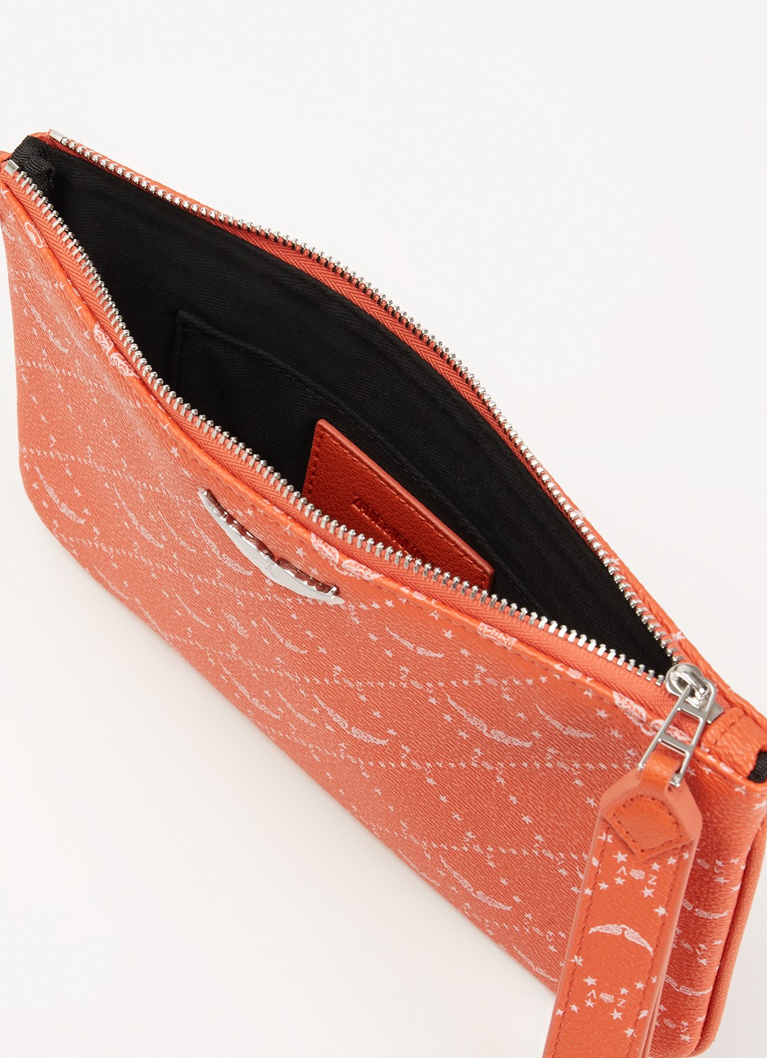 Zadig&Voltaire Z clutch van leer met logoprint - detail 2 orange