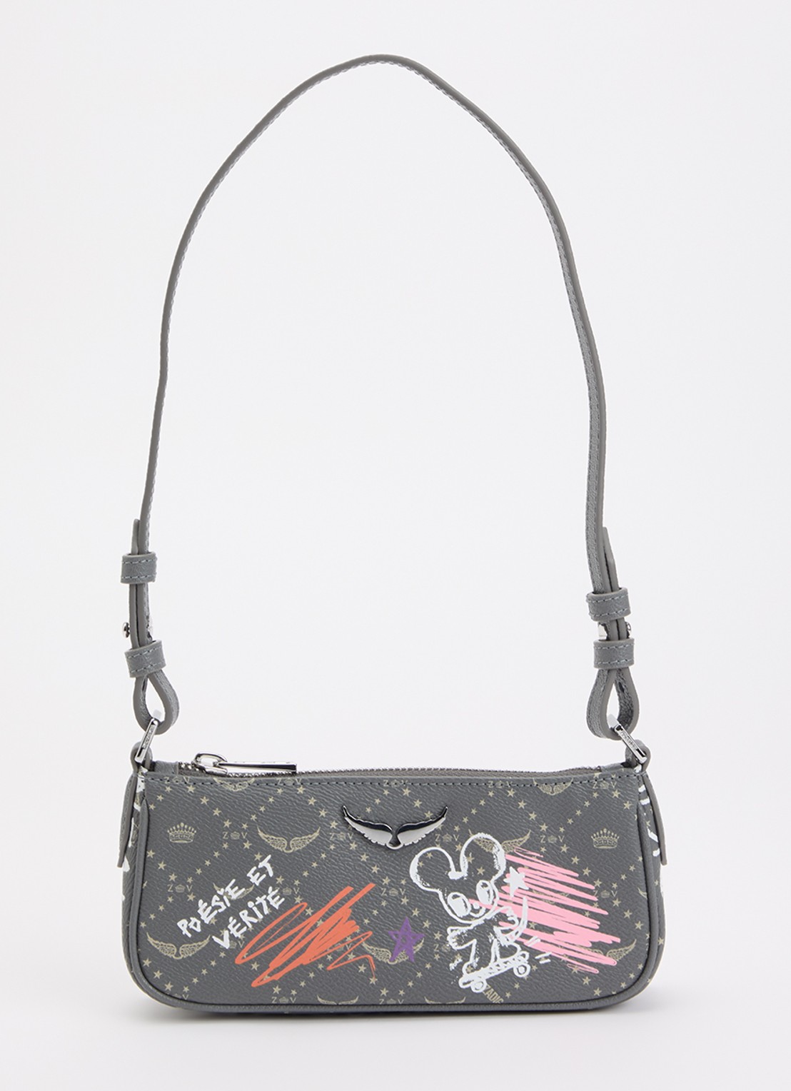 Zadig&Voltaire Z Pocket schoudertas met print - voorkant 2 grijs