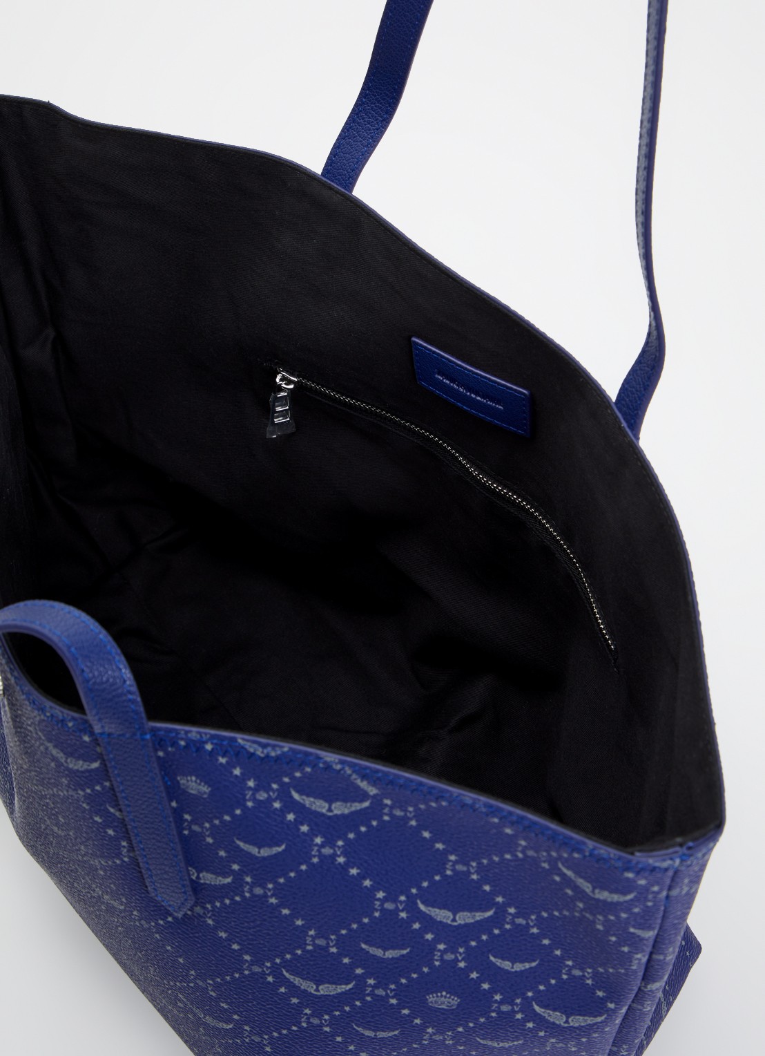 Zadig&Voltaire Z shopper van canvas met logoprint - detail 4 kobaltblauw